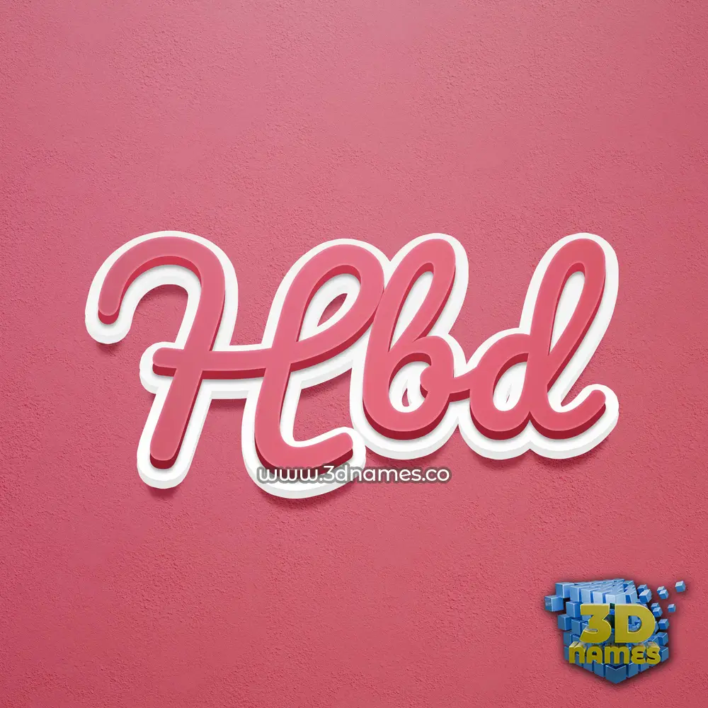 hbd in Red Scribble style - 3D name wallpaper