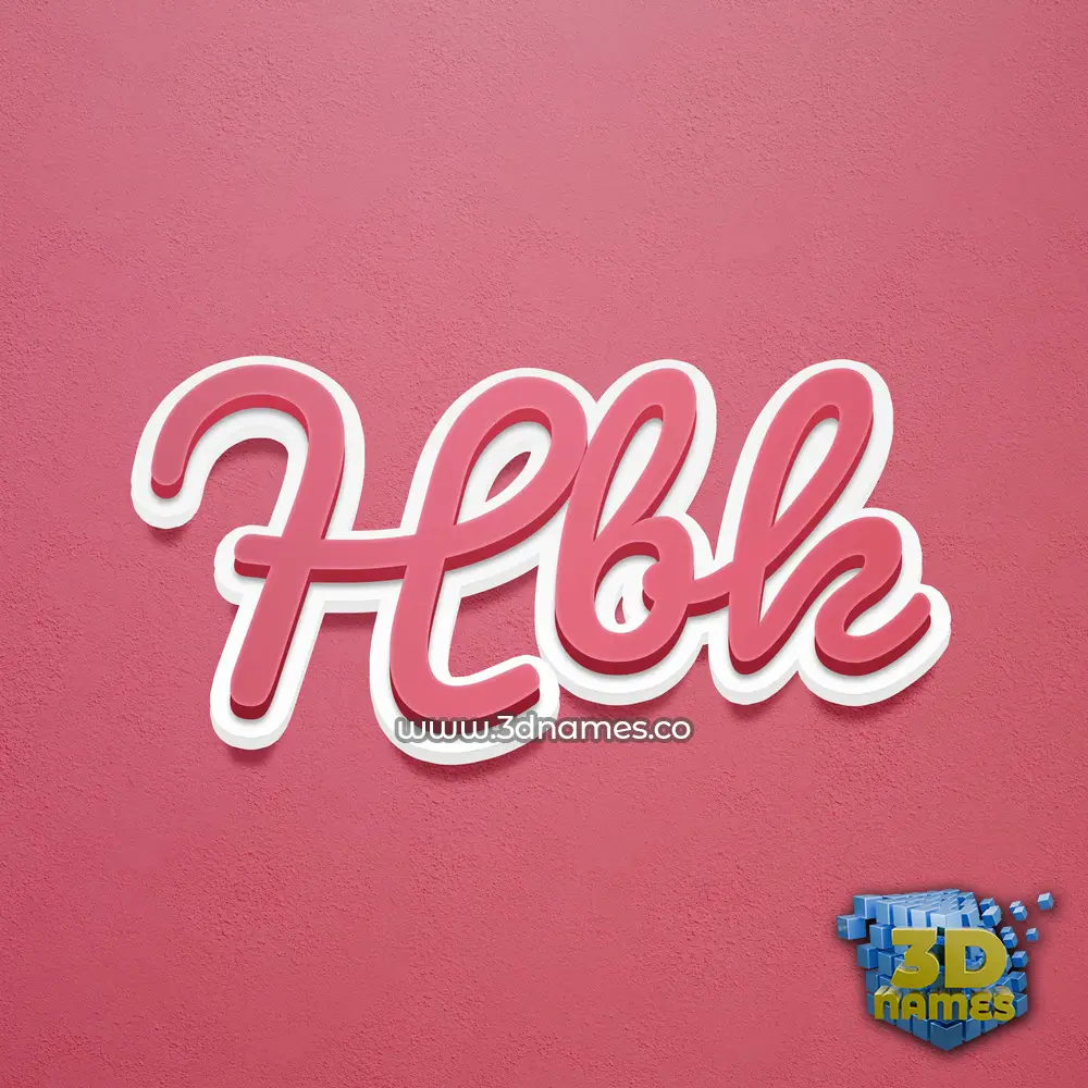 hbk in Red Scribble style - 3D name wallpaper