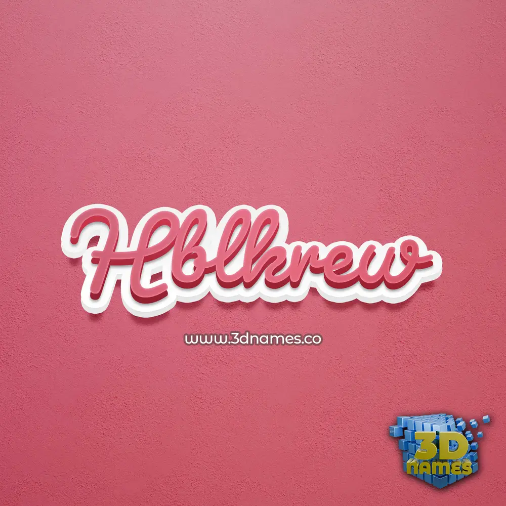 hblkrew in Red Scribble style - 3D name wallpaper