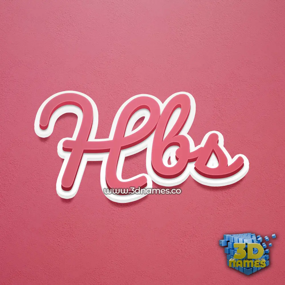 hbs in Red Scribble style - 3D name wallpaper