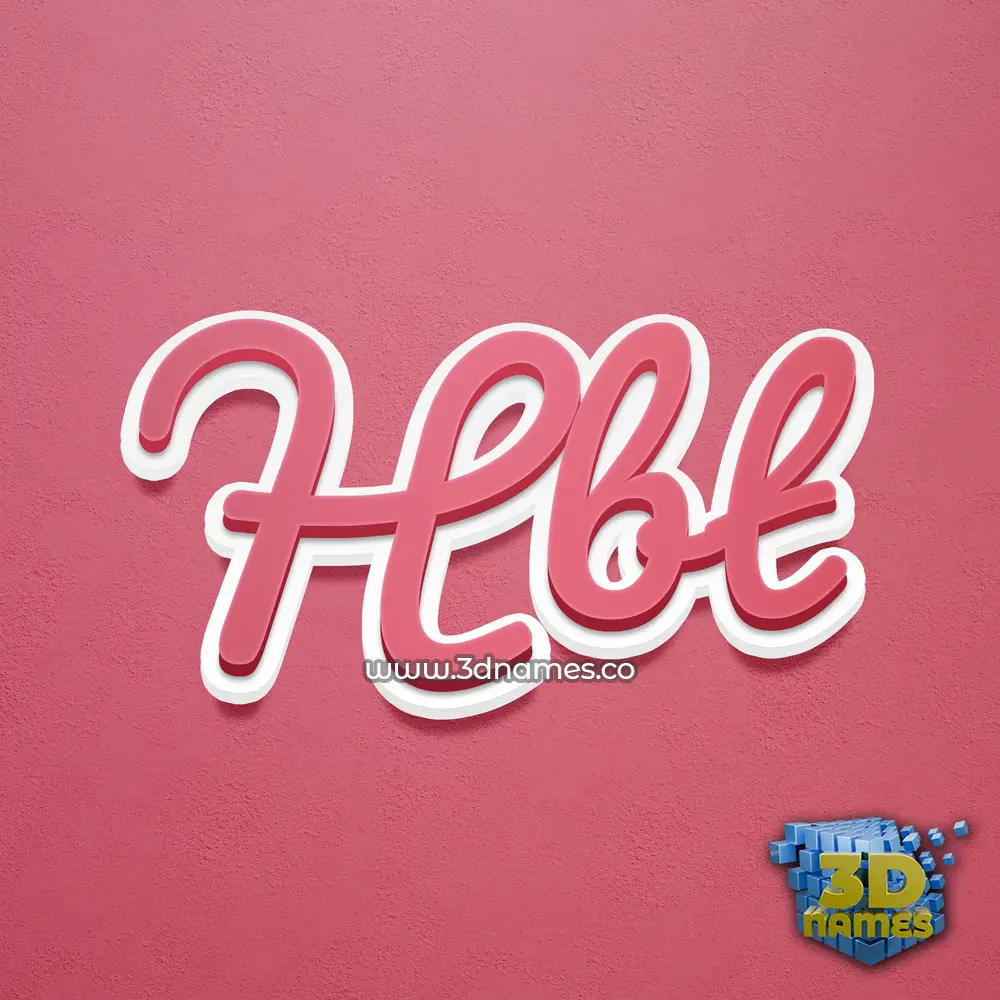 hbt in Red Scribble style - 3D name wallpaper