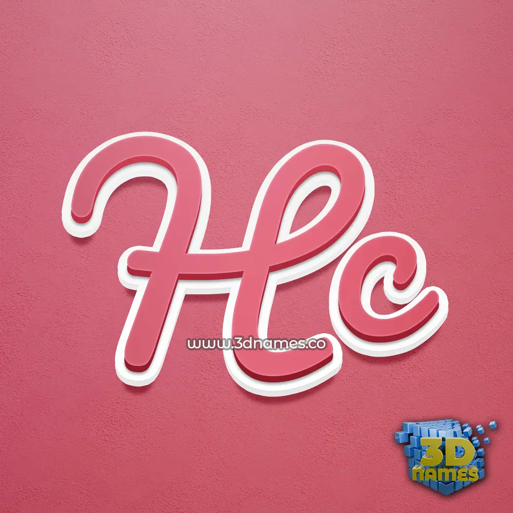 hc in Red Scribble style - 3D name wallpaper