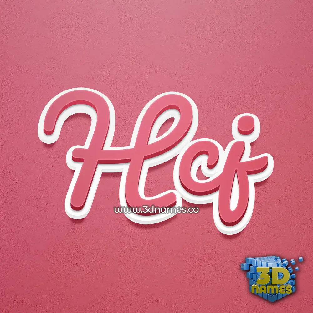 hcj in Red Scribble style - 3D name wallpaper