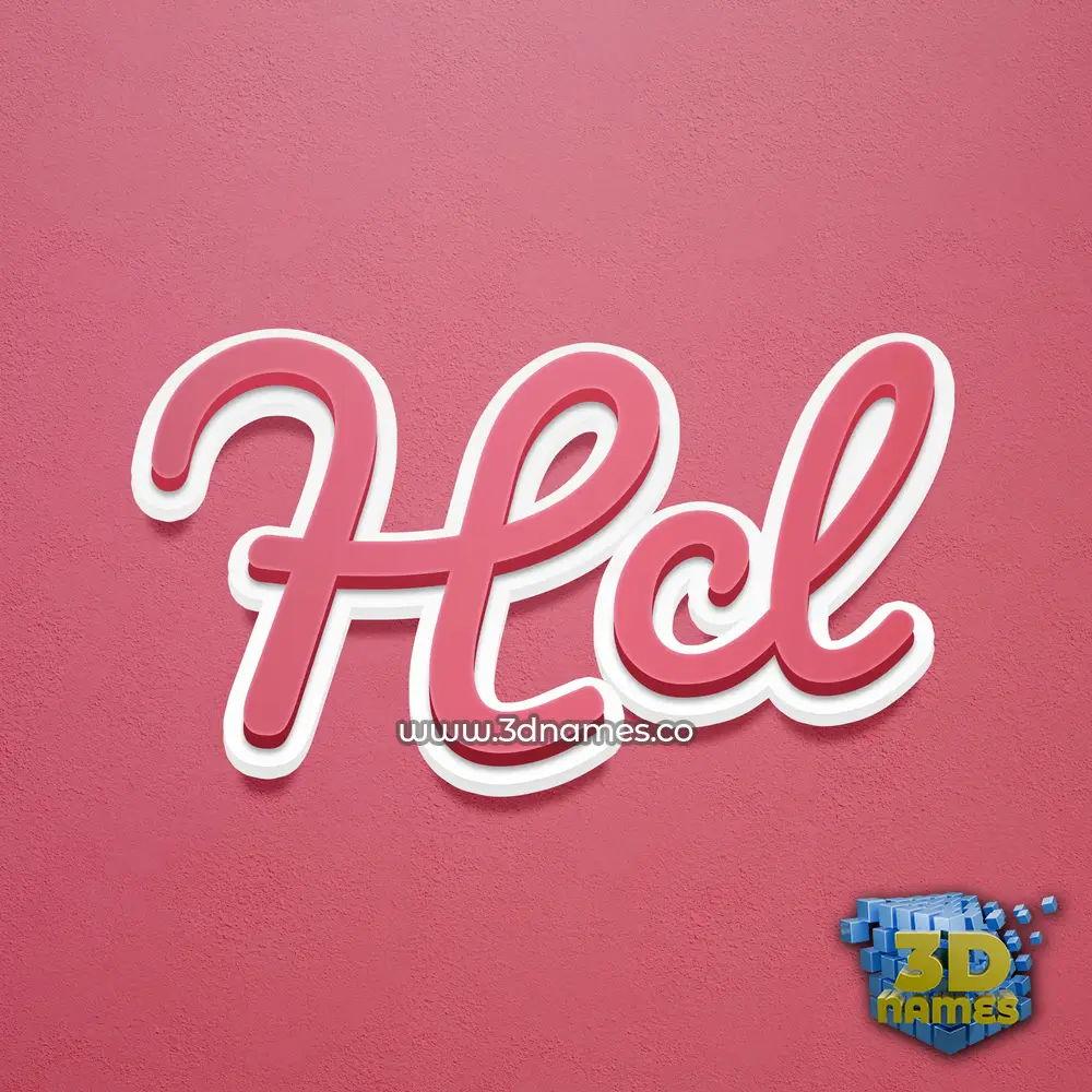 hcl in Red Scribble style - 3D name wallpaper