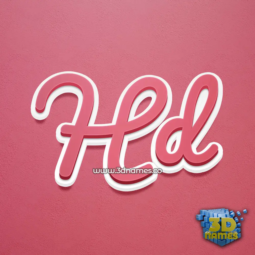 hd in Red Scribble style - 3D name wallpaper
