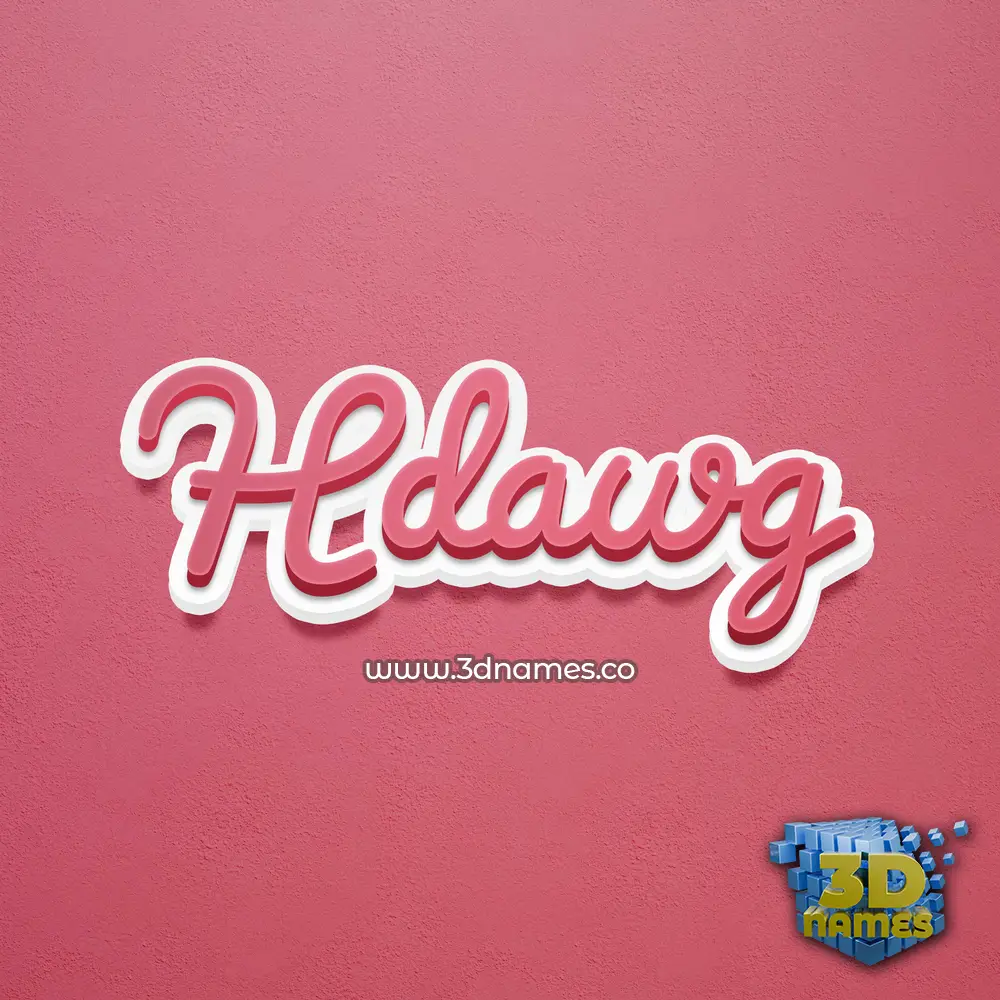 hdawg in Red Scribble style - 3D name wallpaper