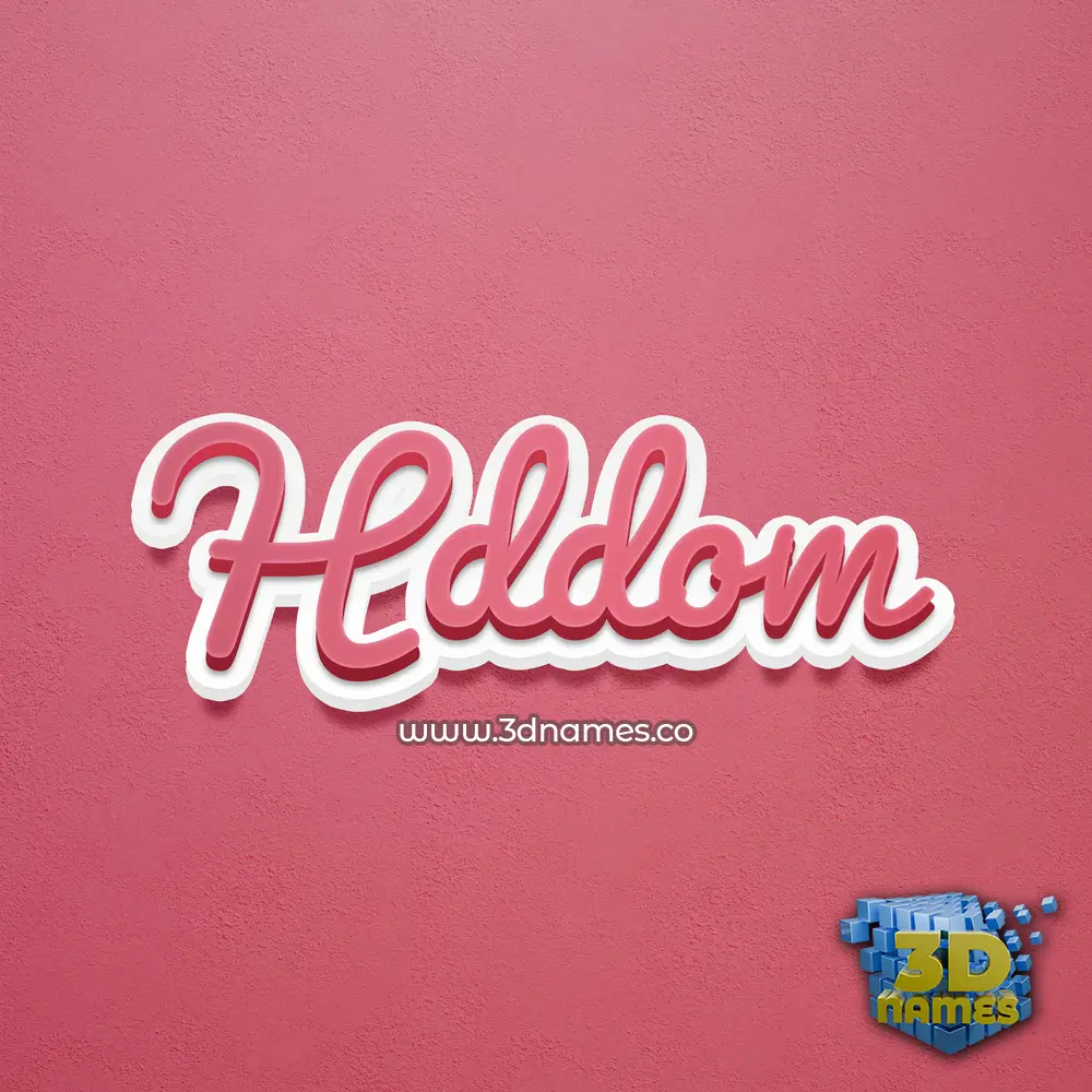 hddom in Red Scribble style - 3D name wallpaper
