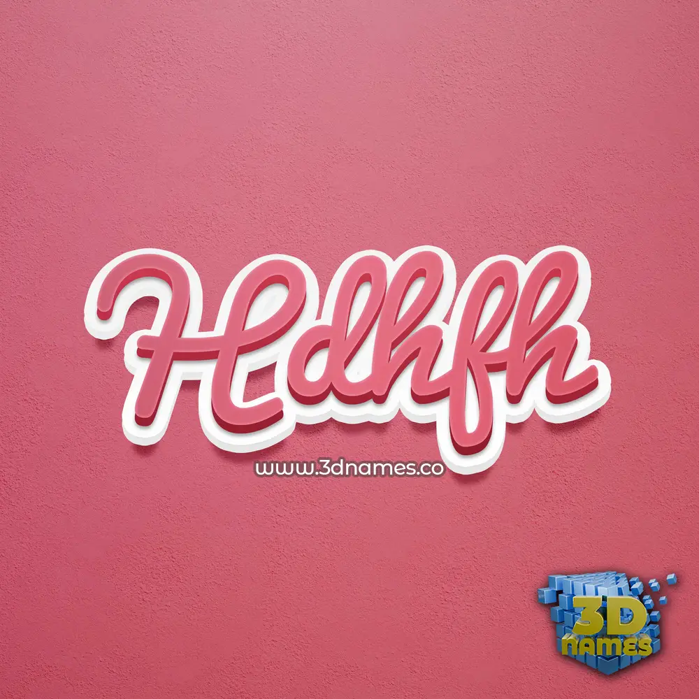 hdhfh in Red Scribble style - 3D name wallpaper