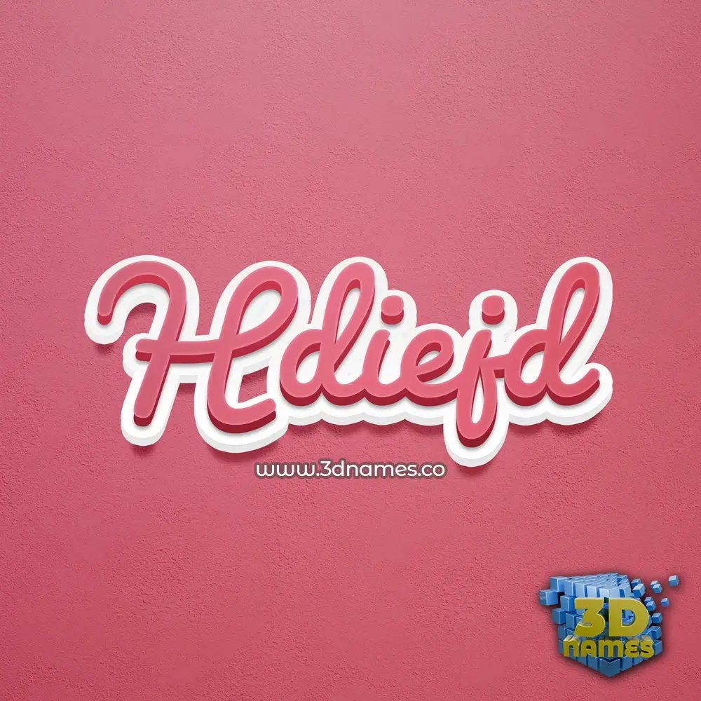 hdiejd in Red Scribble style - 3D name wallpaper
