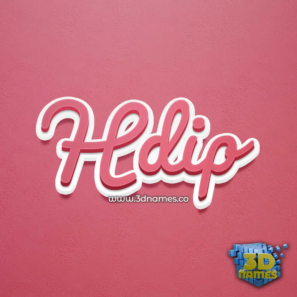hdip in Red Scribble style - 3D name wallpaper