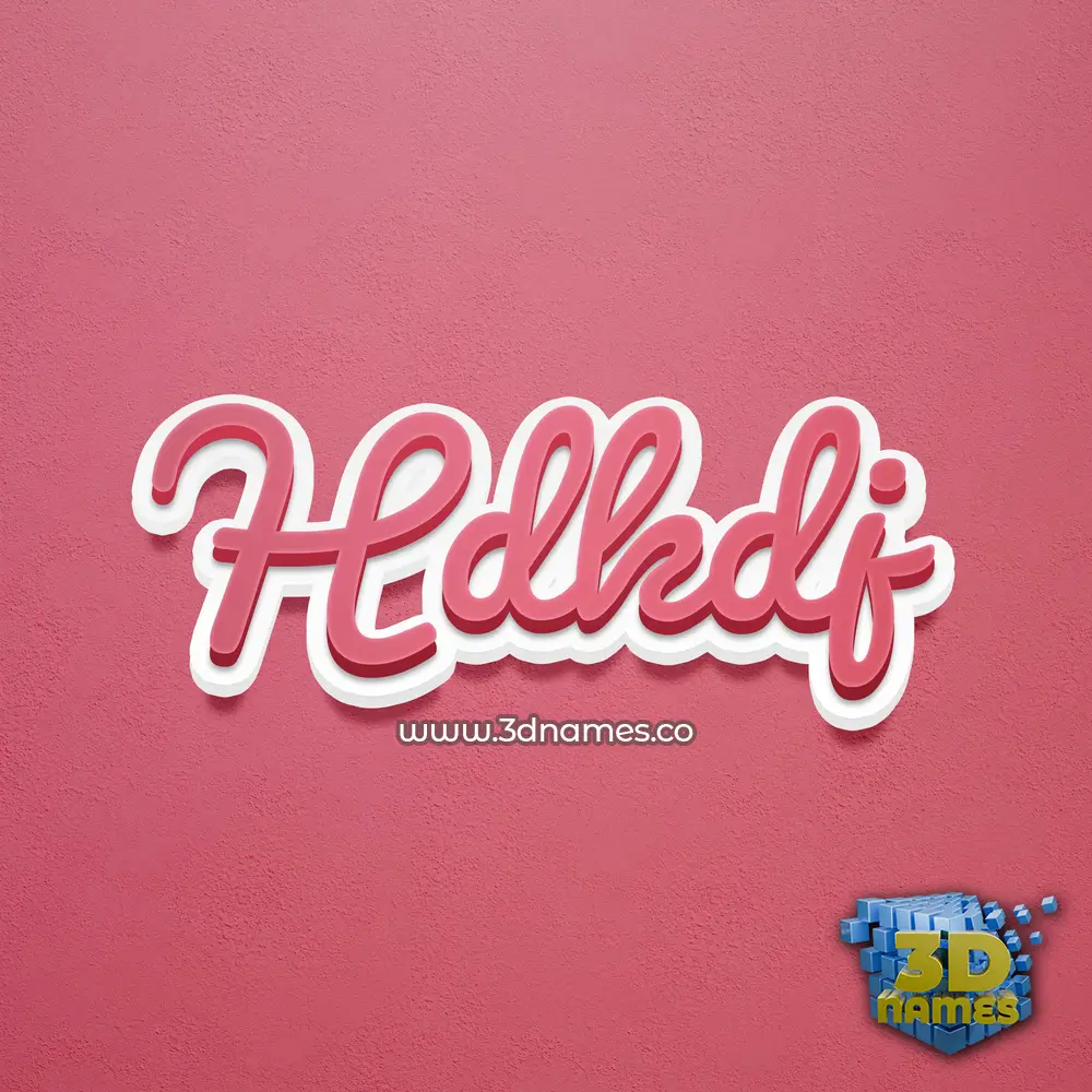 hdkdj in Red Scribble style - 3D name wallpaper