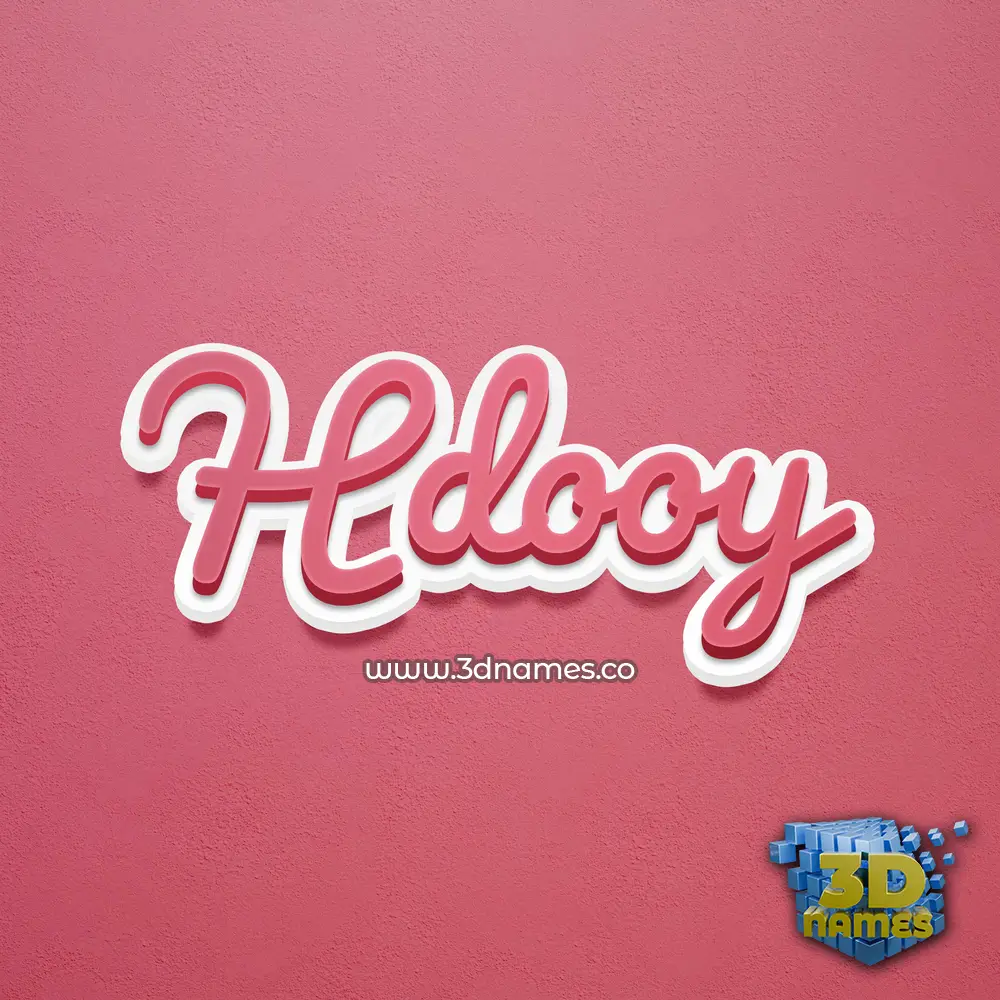 hdooy in Red Scribble style - 3D name wallpaper