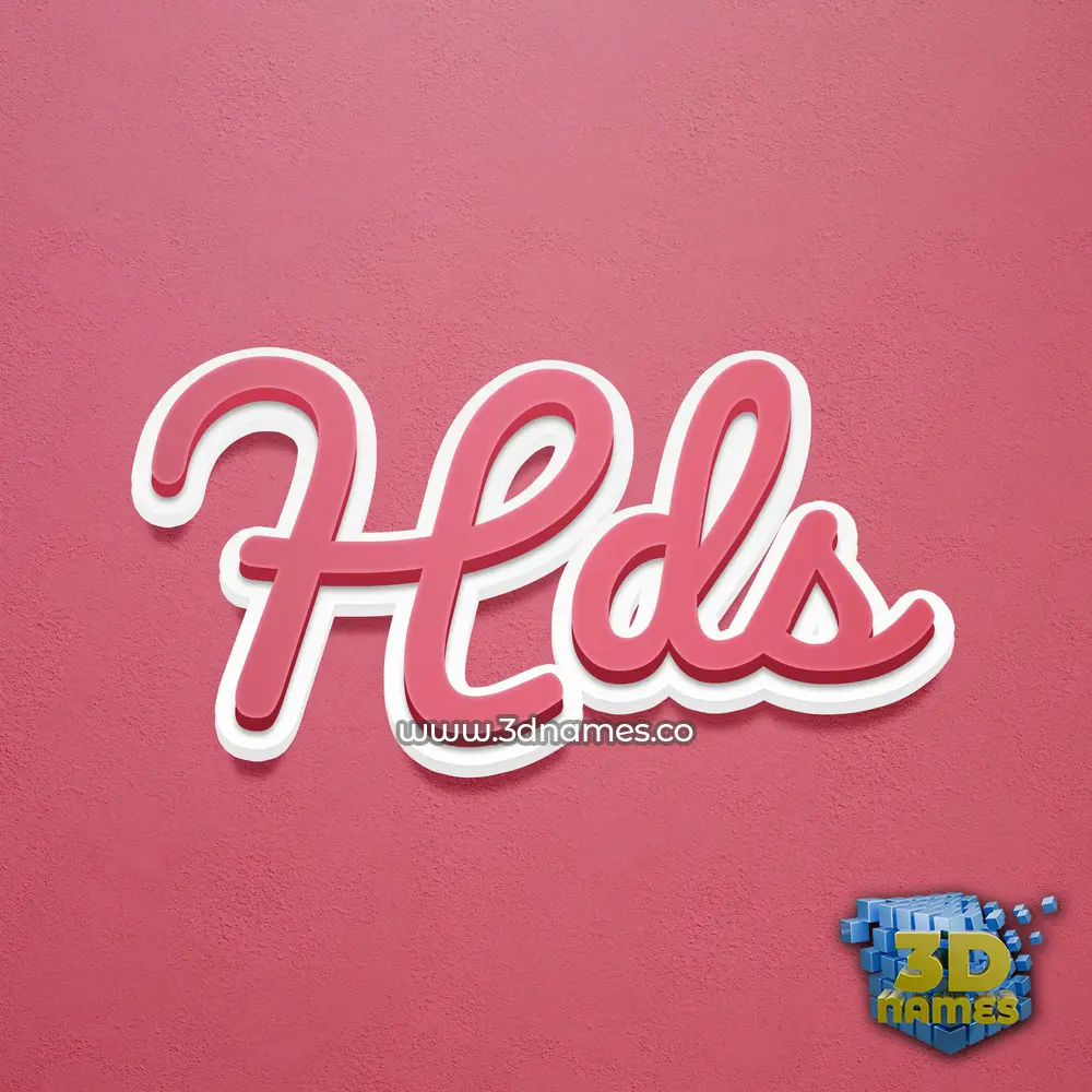 hds in Red Scribble style - 3D name wallpaper