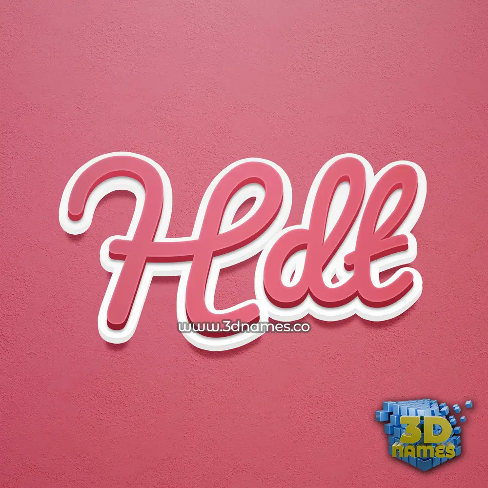 hdt in Red Scribble style - 3D name wallpaper