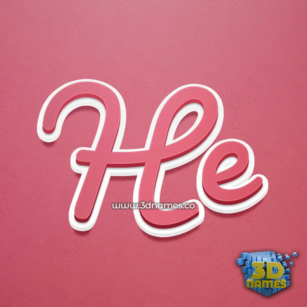 he in Red Scribble style - 3D name wallpaper