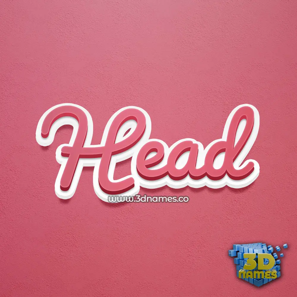 head in Red Scribble style - 3D name wallpaper