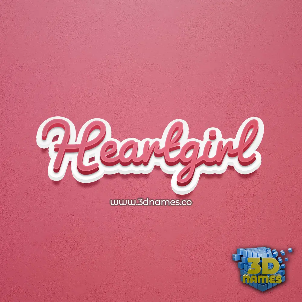 heartgirl in Red Scribble style - 3D name wallpaper