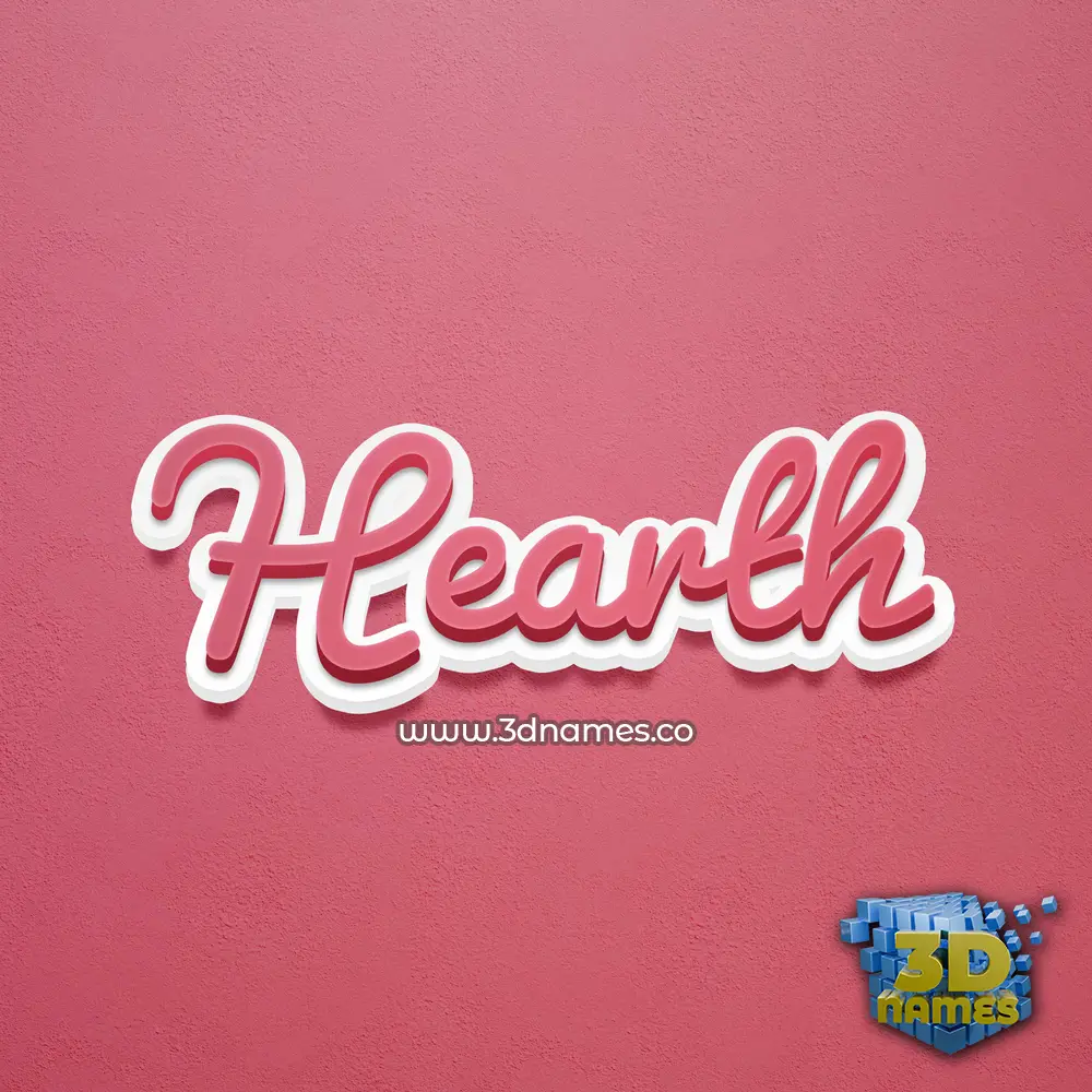 hearth in Red Scribble style - 3D name wallpaper