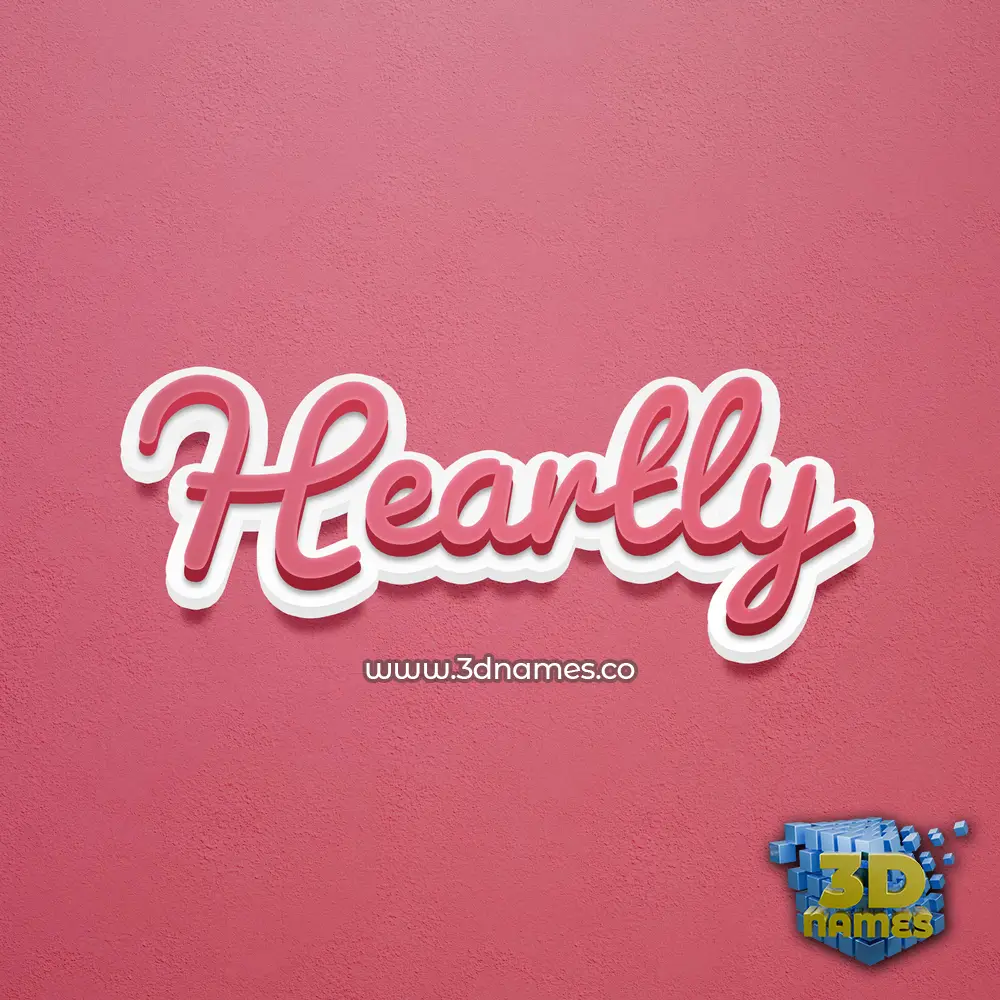 heartly in Red Scribble style - 3D name wallpaper