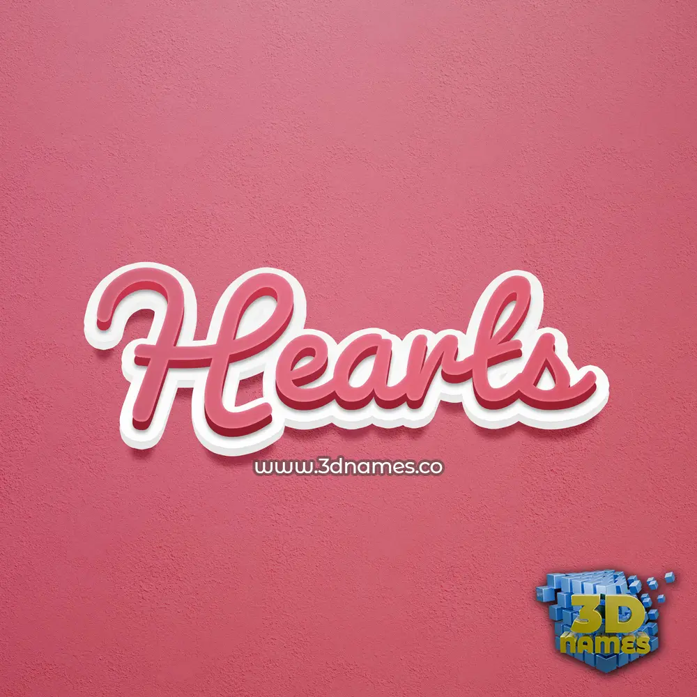 hearts in Red Scribble style - 3D name wallpaper