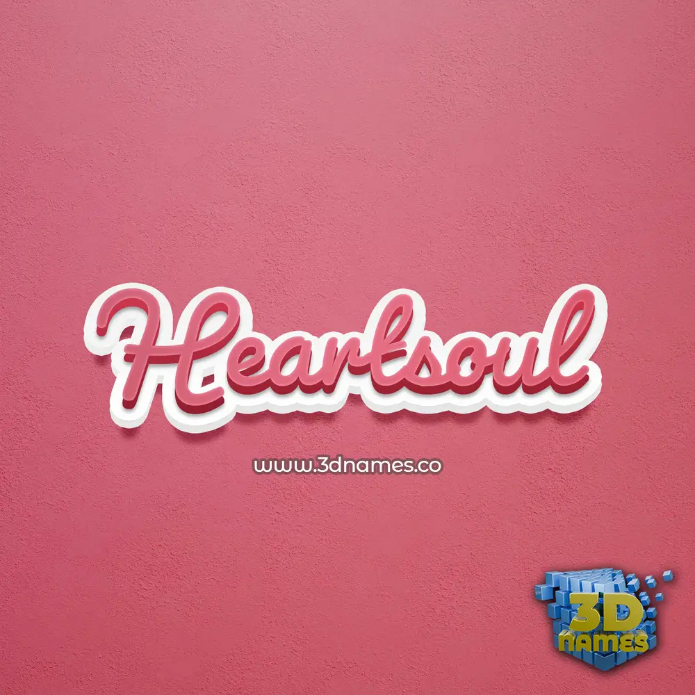 heartsoul in Red Scribble style - 3D name wallpaper