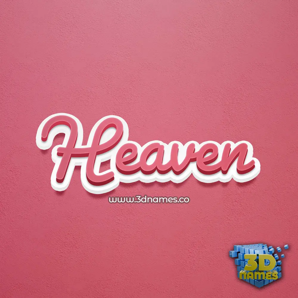 heaven in Red Scribble style - 3D name wallpaper