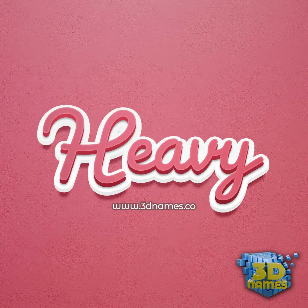 heavy in Red Scribble style - 3D name wallpaper