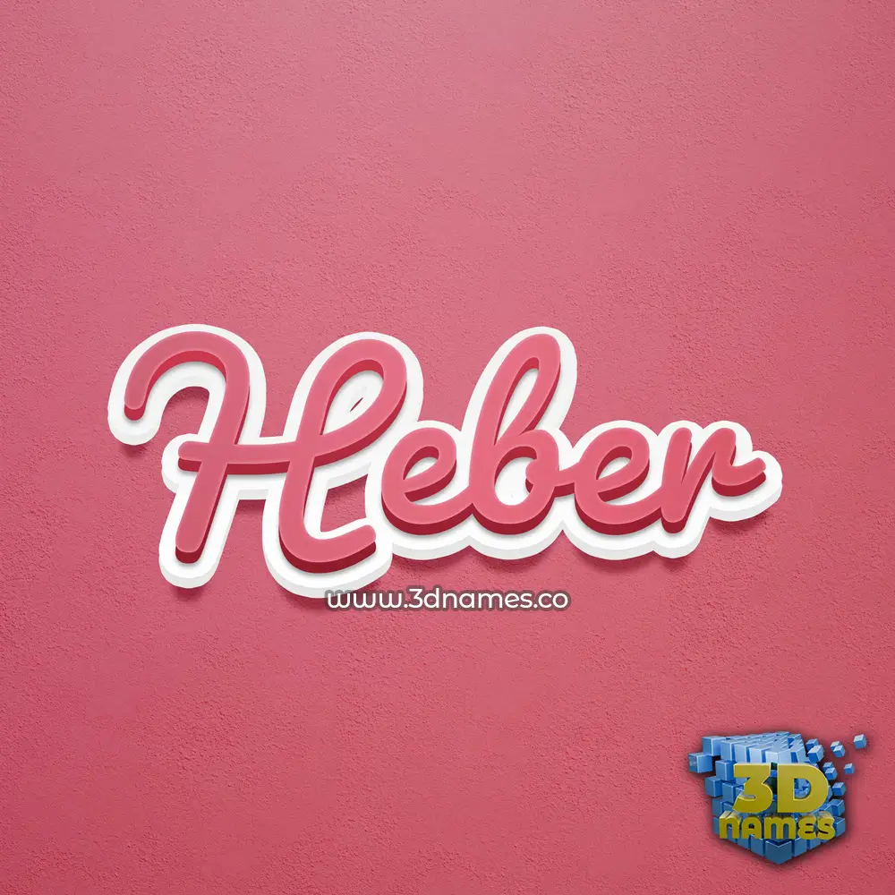 heber in Red Scribble style - 3D name wallpaper