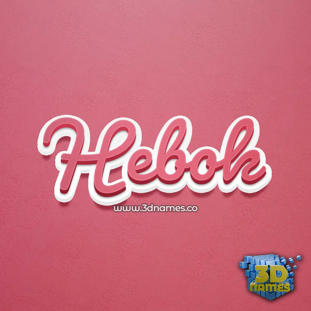 hebok in Red Scribble style - 3D name wallpaper