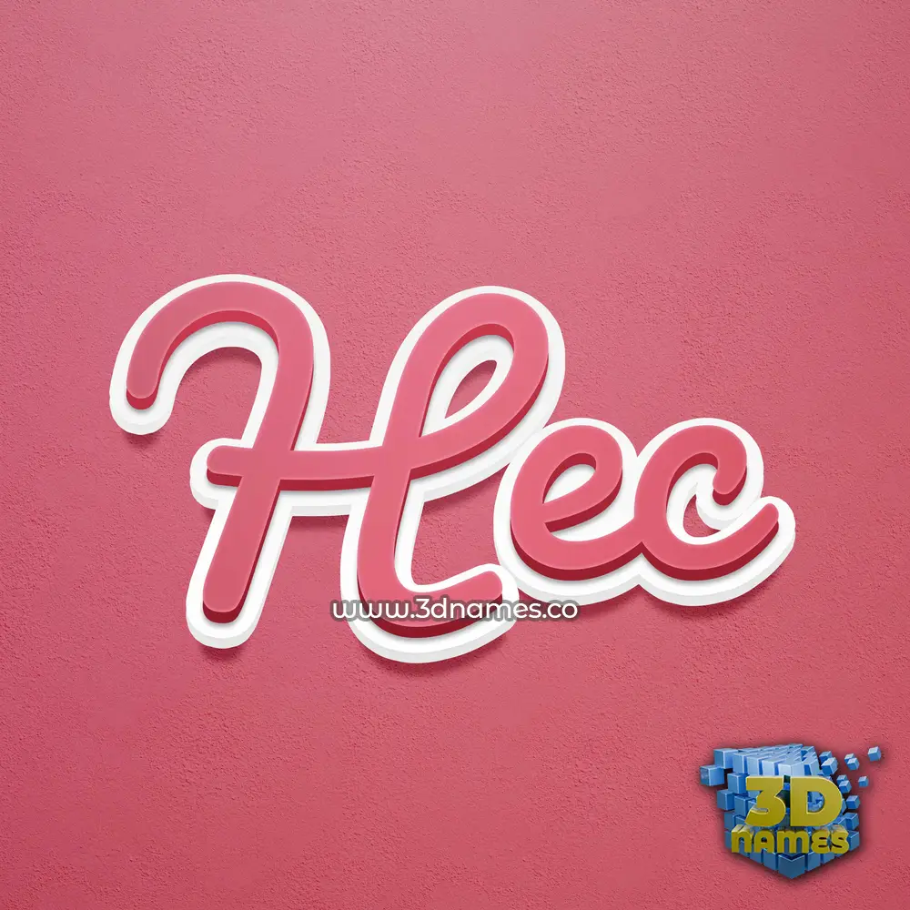 hec in Red Scribble style - 3D name wallpaper