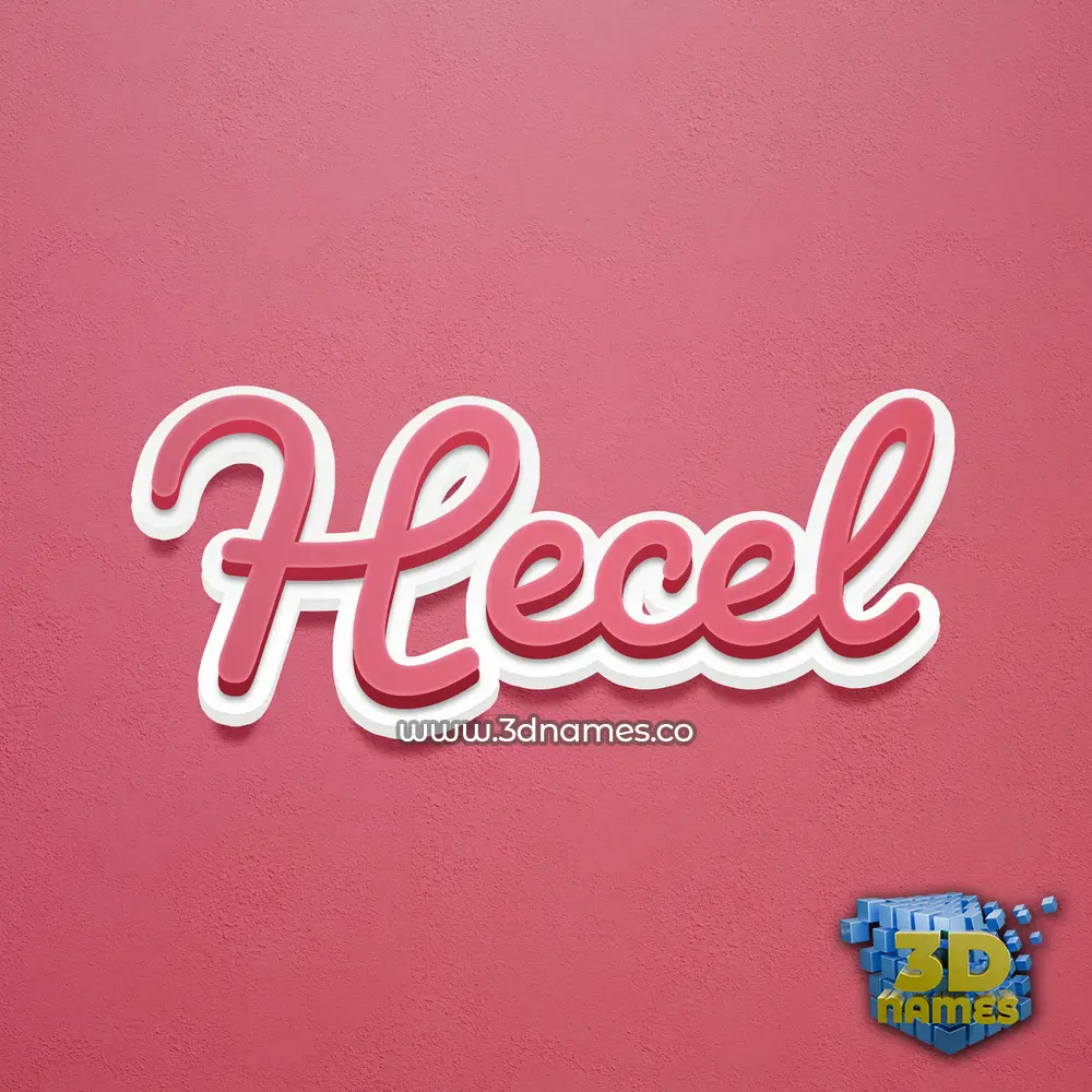 hecel in Red Scribble style - 3D name wallpaper
