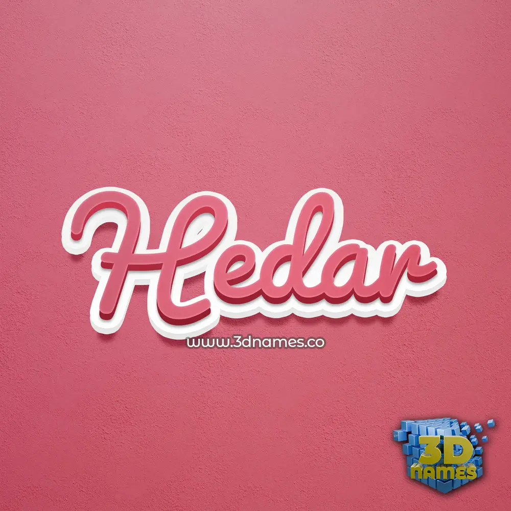 hedar in Red Scribble style - 3D name wallpaper