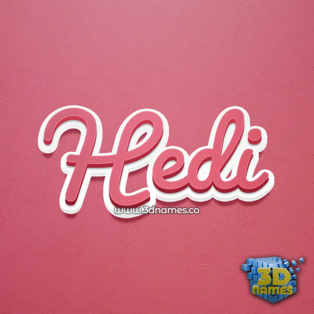 hedi in Red Scribble style - 3D name wallpaper