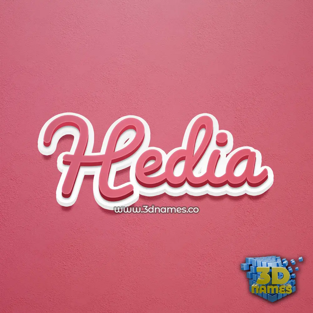 hedia in Red Scribble style - 3D name wallpaper