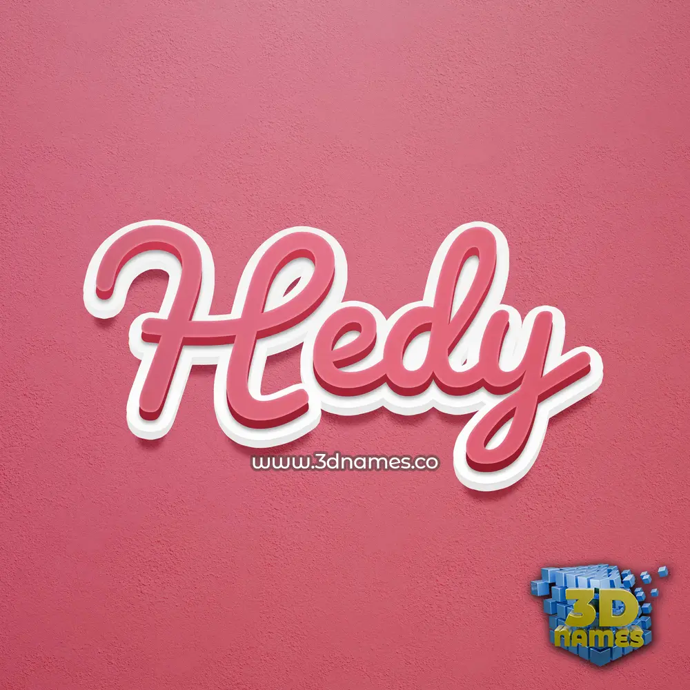 hedy in Red Scribble style - 3D name wallpaper