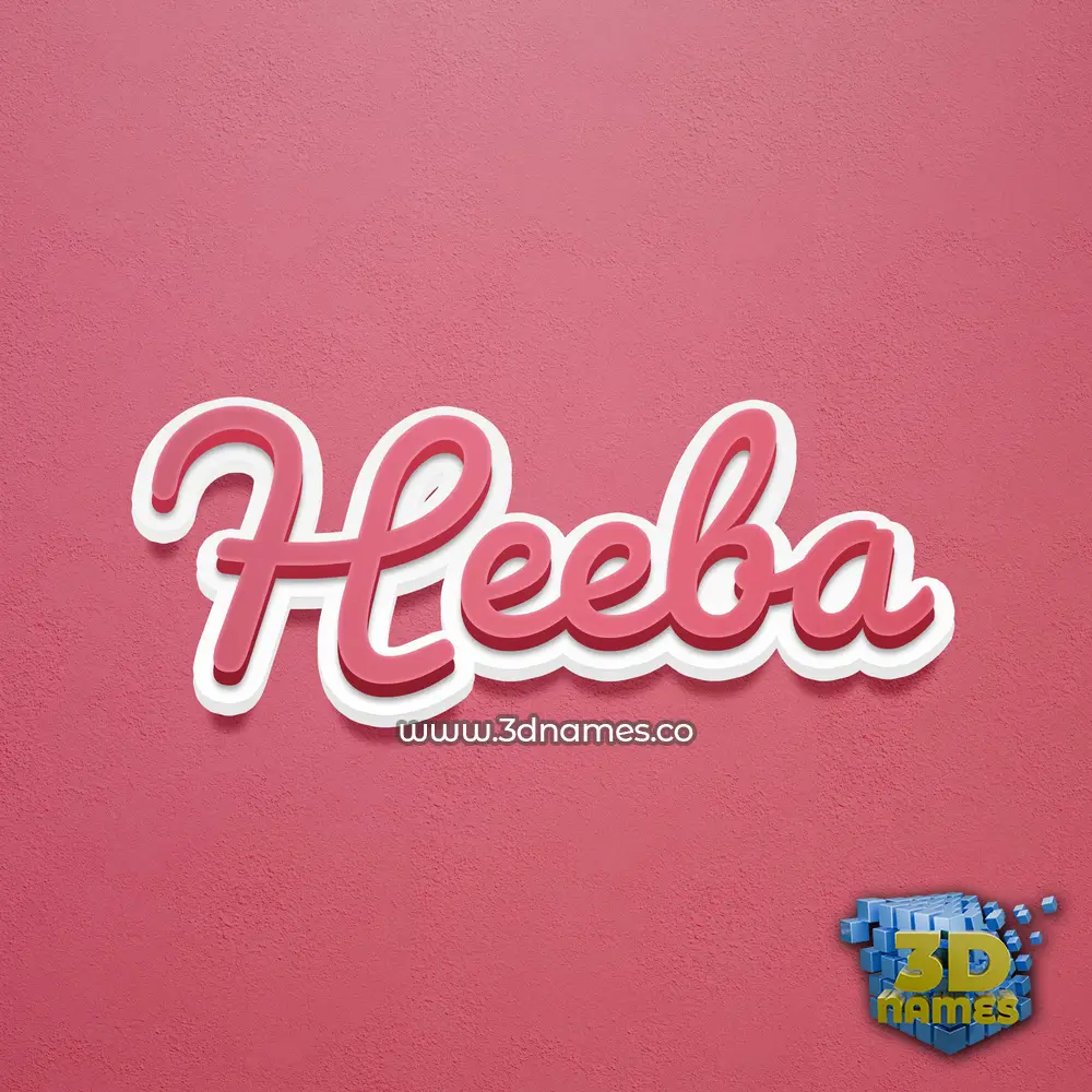 heeba in Red Scribble style - 3D name wallpaper