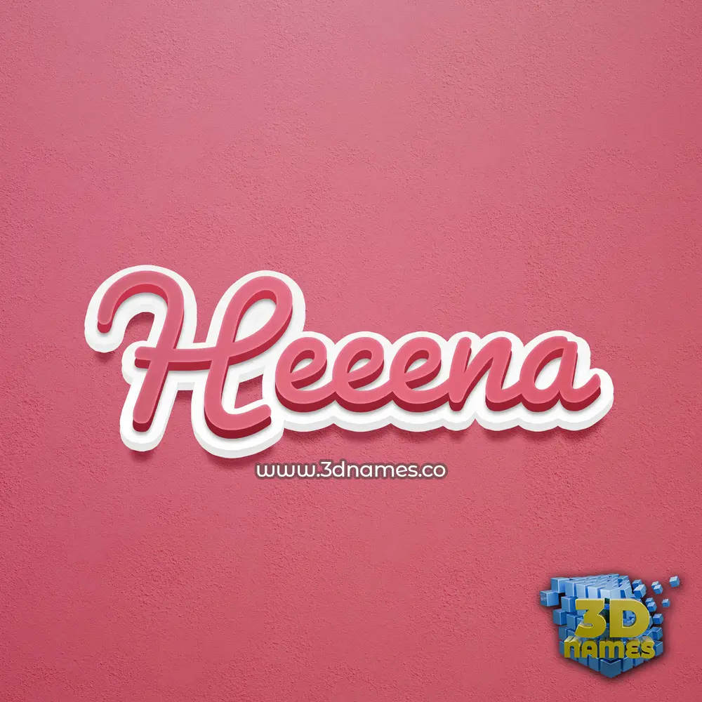 heeena in Red Scribble style - 3D name wallpaper