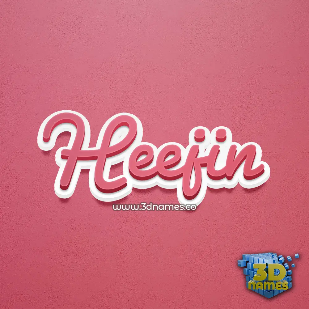 heejin in Red Scribble style - 3D name wallpaper