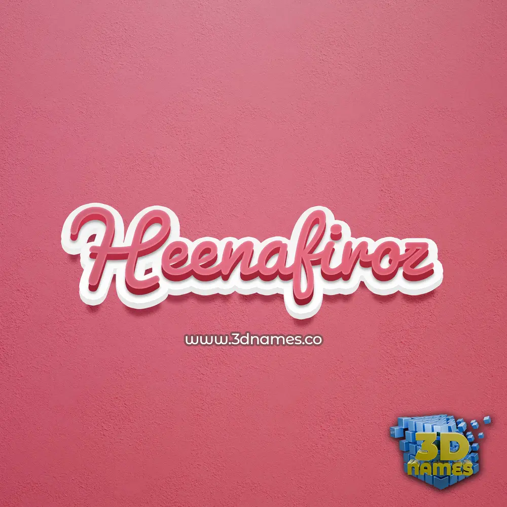 heenafiroz in Red Scribble style - 3D name wallpaper