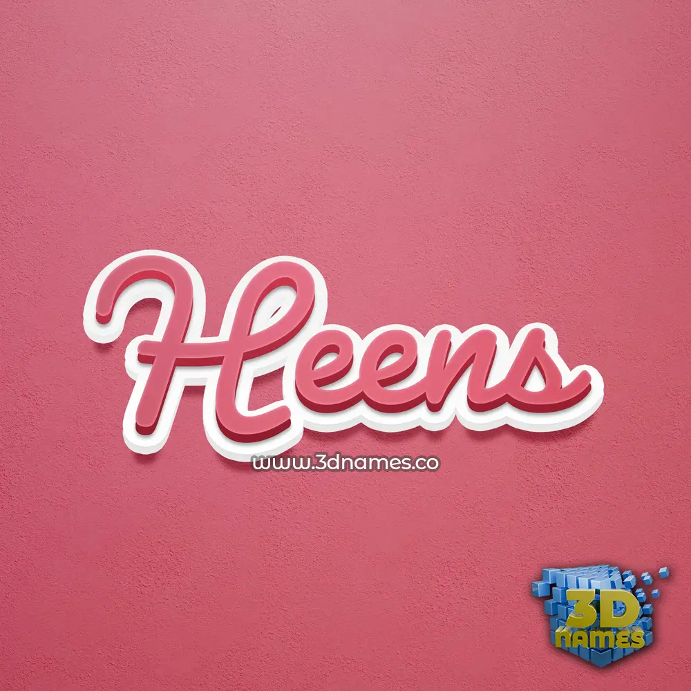 heens in Red Scribble style - 3D name wallpaper