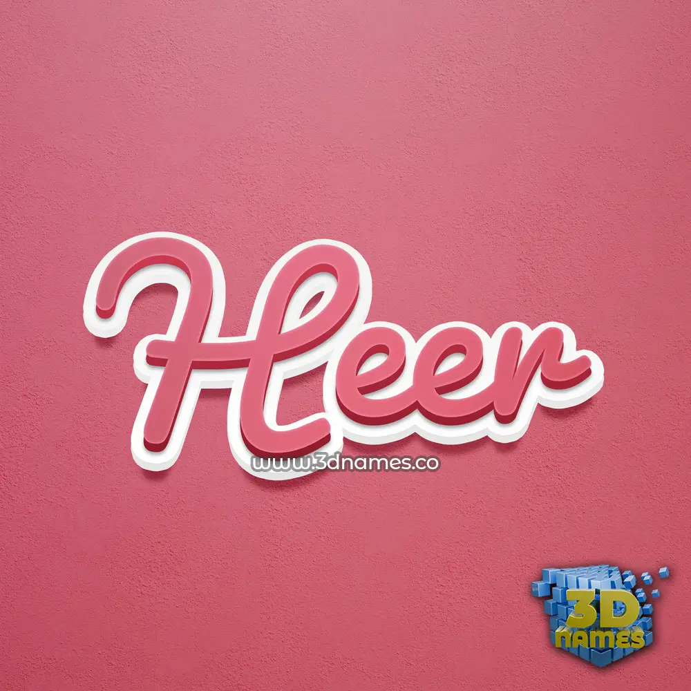heer in Red Scribble style - 3D name wallpaper