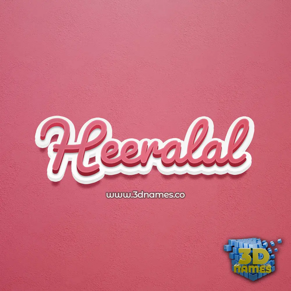 heeralal in Red Scribble style - 3D name wallpaper