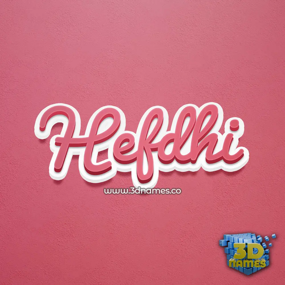 hefdhi in Red Scribble style - 3D name wallpaper
