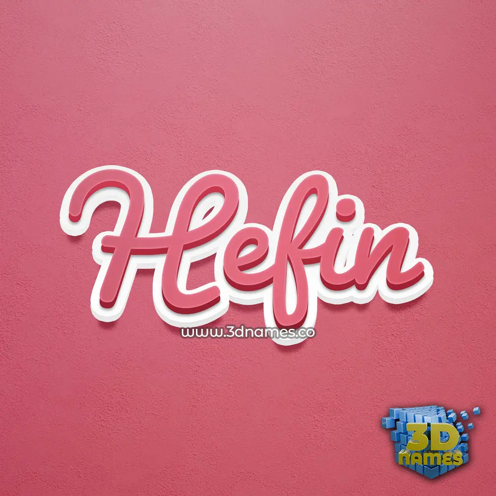 hefin in Red Scribble style - 3D name wallpaper