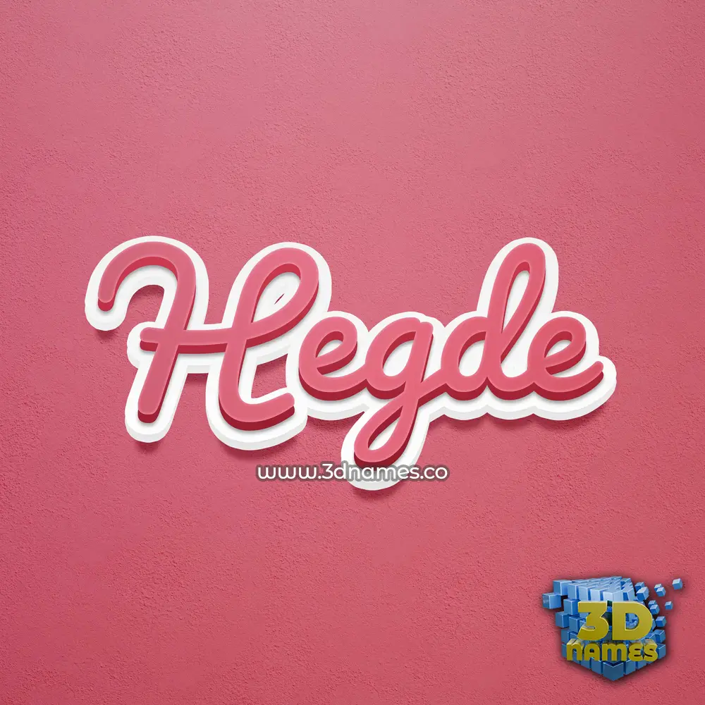 hegde in Red Scribble style - 3D name wallpaper