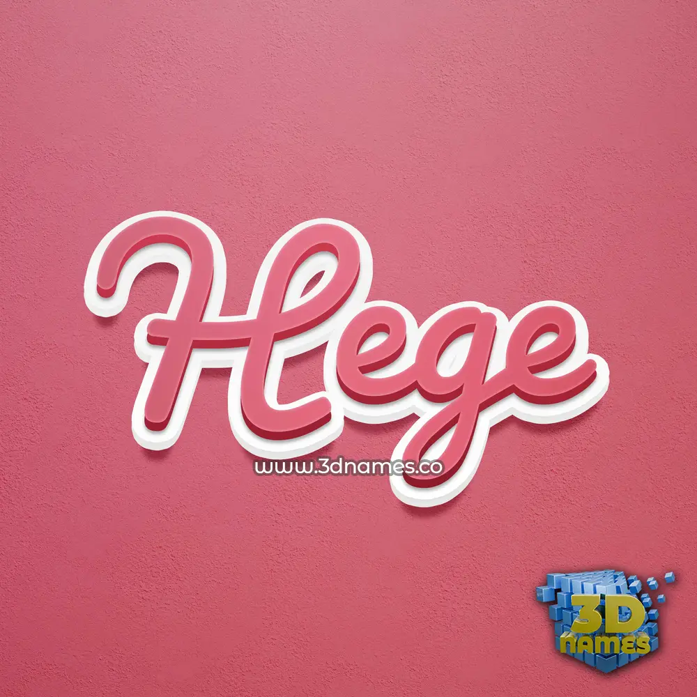 hege in Red Scribble style - 3D name wallpaper