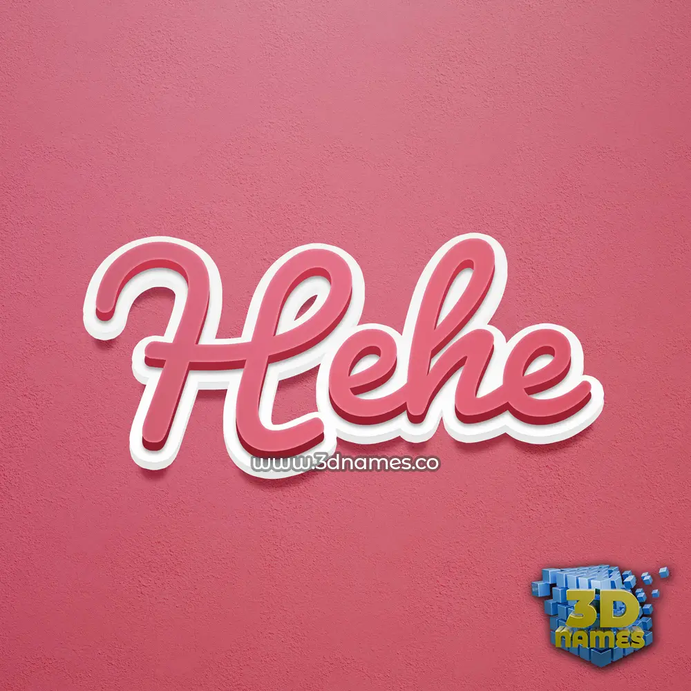 hehe in Red Scribble style - 3D name wallpaper