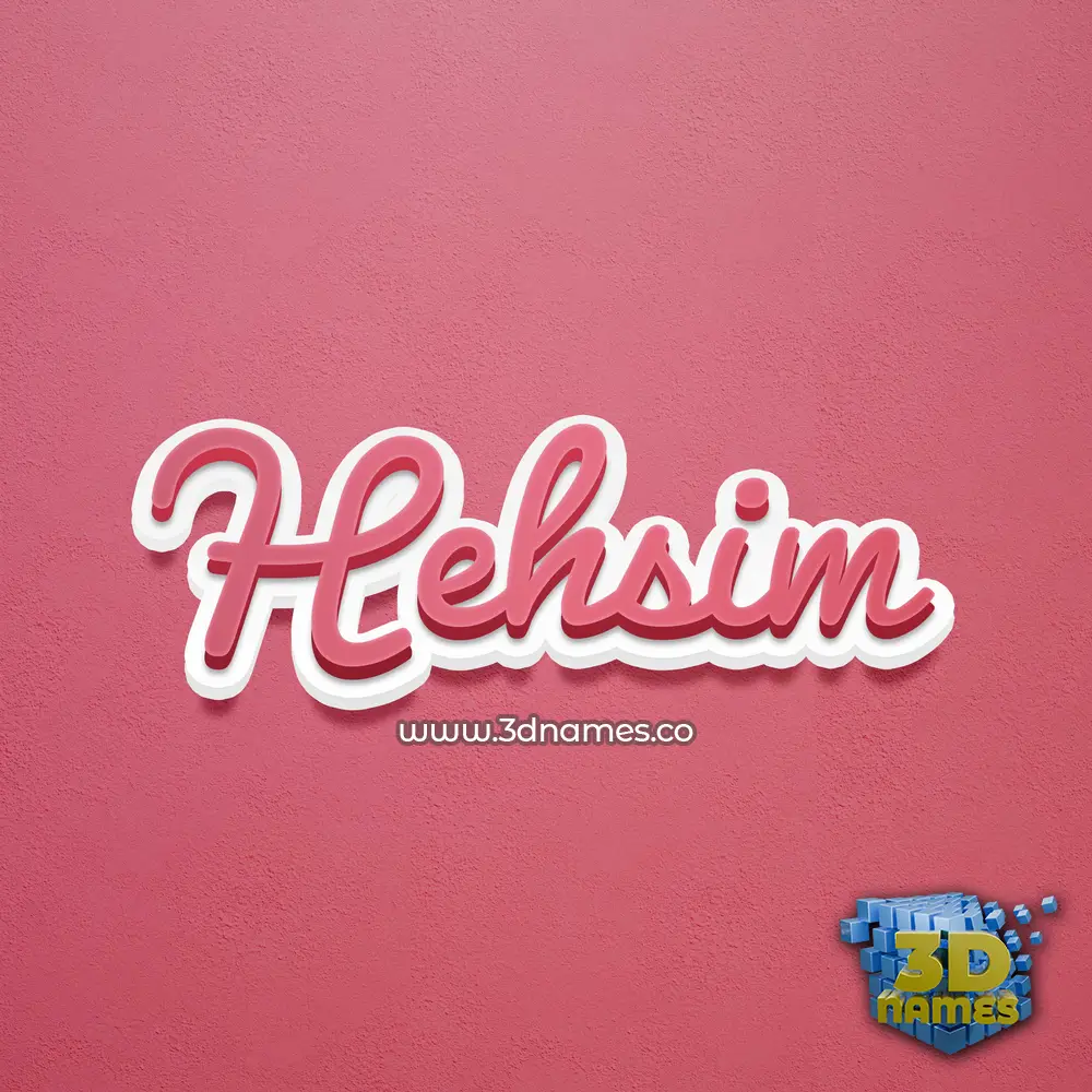 hehsim in Red Scribble style - 3D name wallpaper