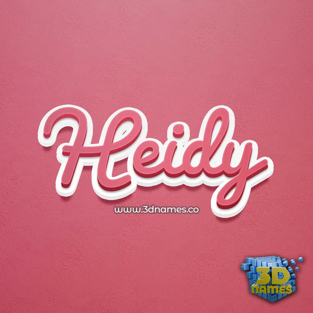 heidy in Red Scribble style - 3D name wallpaper
