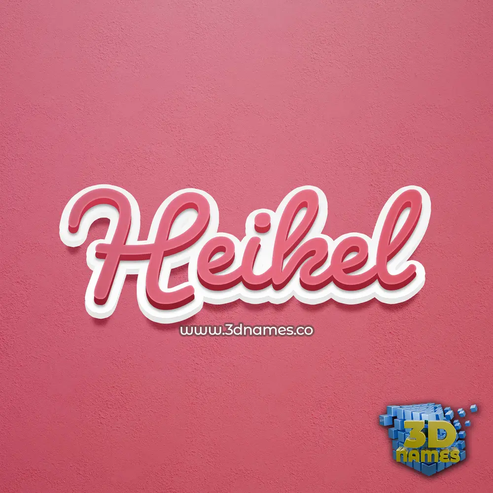 heikel in Red Scribble style - 3D name wallpaper